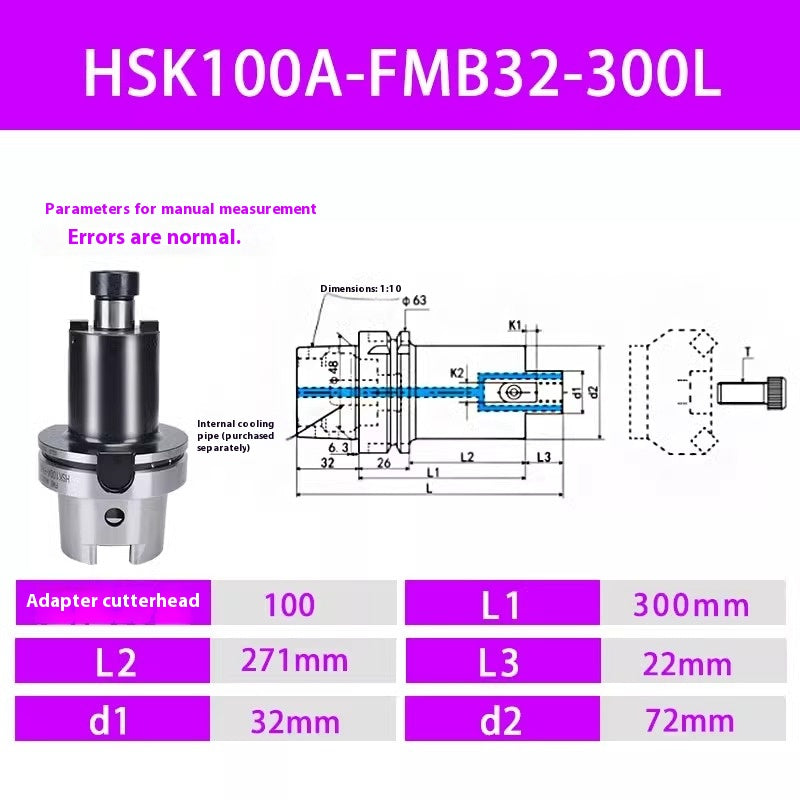 2100-HSK100A Face mill shank HSK A100 FMB22 27 32 40 60 Face internal cooled water type Shandong Denso Pricision Tools Co.,Ltd.